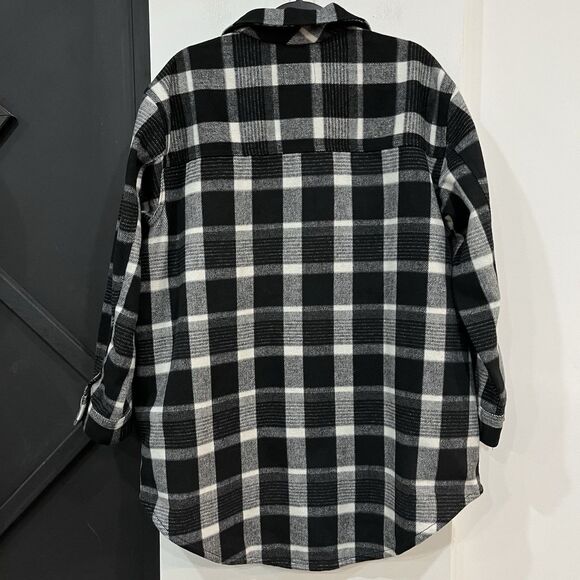 NWOT Women’s Old Navy Plaid Soft Brushed Utility Shacket Size XL Pockets Wool - Picture 5 of 6